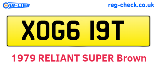 XOG619T are the vehicle registration plates.
