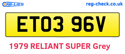 ETO396V are the vehicle registration plates.