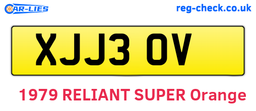 XJJ30V are the vehicle registration plates.