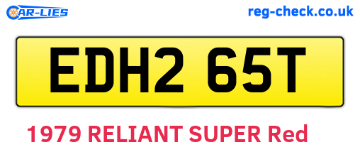 EDH265T are the vehicle registration plates.