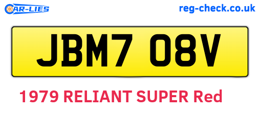 JBM708V are the vehicle registration plates.