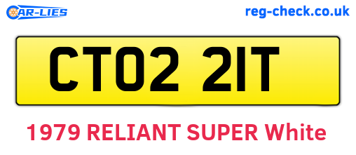 CTO221T are the vehicle registration plates.