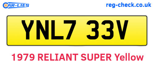 YNL733V are the vehicle registration plates.