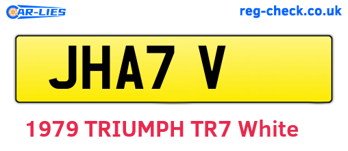 JHA7V are the vehicle registration plates.
