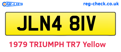 JLN481V are the vehicle registration plates.