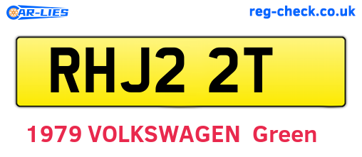 RHJ22T are the vehicle registration plates.
