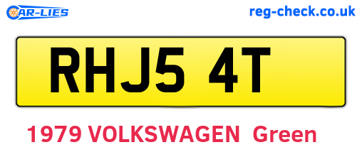 RHJ54T are the vehicle registration plates.