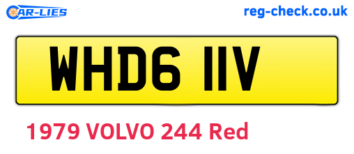 WHD611V are the vehicle registration plates.