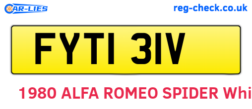 FYT131V are the vehicle registration plates.
