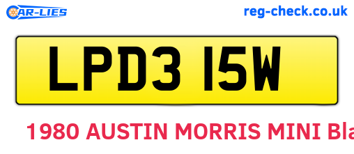 LPD315W are the vehicle registration plates.