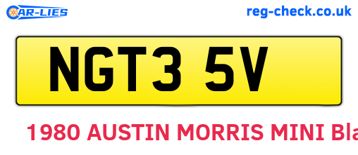 NGT35V are the vehicle registration plates.
