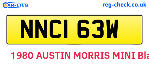 NNC163W are the vehicle registration plates.