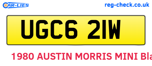 UGC621W are the vehicle registration plates.