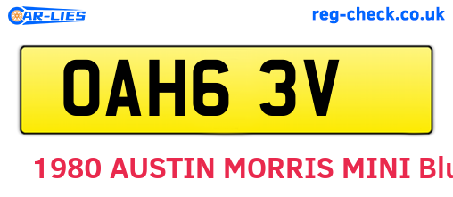 OAH63V are the vehicle registration plates.