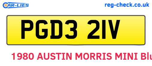 PGD321V are the vehicle registration plates.