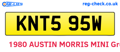 KNT595W are the vehicle registration plates.