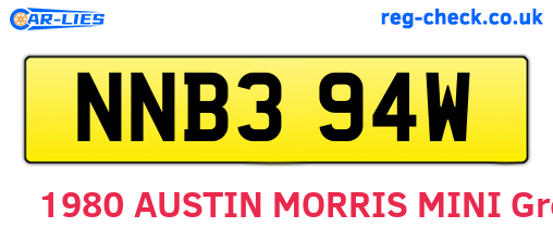 NNB394W are the vehicle registration plates.