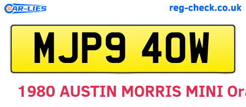 MJP940W are the vehicle registration plates.