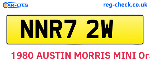 NNR72W are the vehicle registration plates.