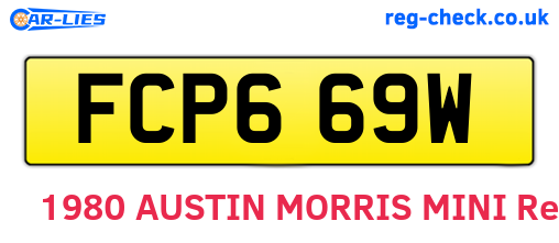FCP669W are the vehicle registration plates.