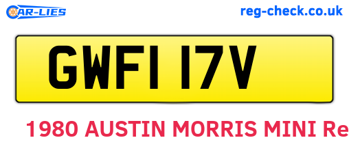 GWF117V are the vehicle registration plates.