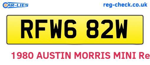 RFW682W are the vehicle registration plates.