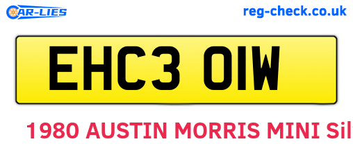 EHC301W are the vehicle registration plates.