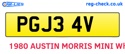 PGJ34V are the vehicle registration plates.