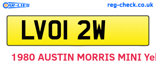 LVO12W are the vehicle registration plates.