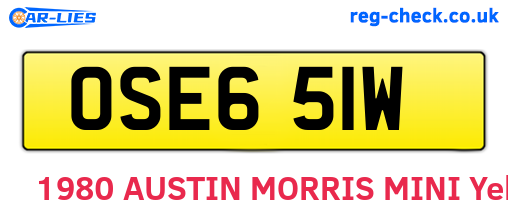 OSE651W are the vehicle registration plates.