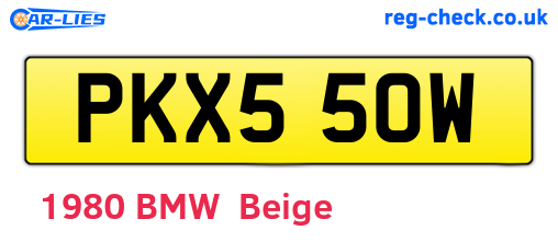 PKX550W are the vehicle registration plates.