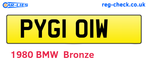 PYG101W are the vehicle registration plates.