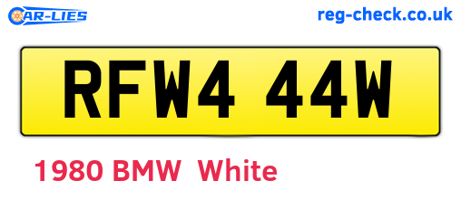 RFW444W are the vehicle registration plates.