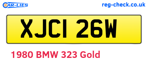 XJC126W are the vehicle registration plates.