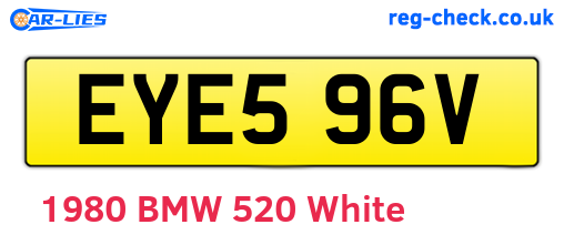 EYE596V are the vehicle registration plates.