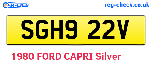 SGH922V are the vehicle registration plates.