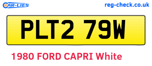 PLT279W are the vehicle registration plates.