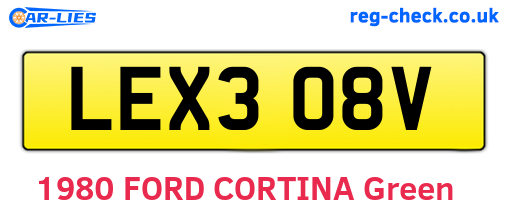 LEX308V are the vehicle registration plates.