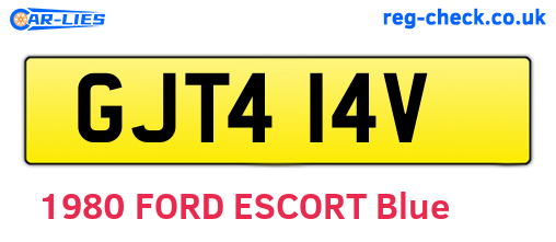 GJT414V are the vehicle registration plates.