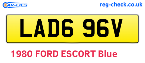 LAD696V are the vehicle registration plates.