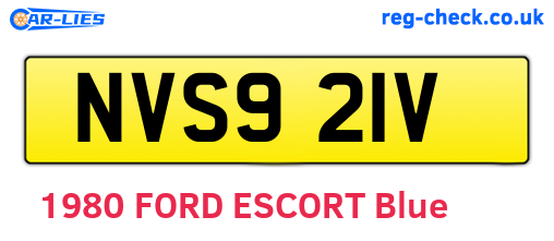 NVS921V are the vehicle registration plates.