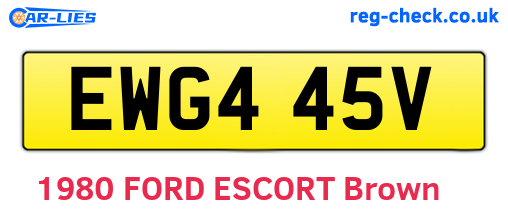 EWG445V are the vehicle registration plates.