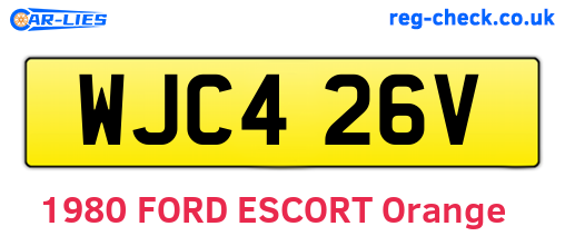 WJC426V are the vehicle registration plates.