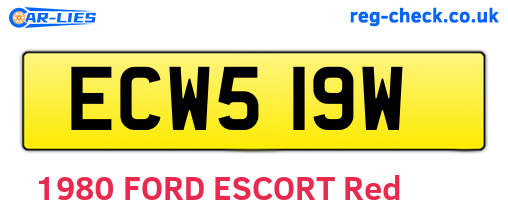 ECW519W are the vehicle registration plates.