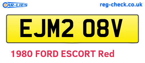 EJM208V are the vehicle registration plates.