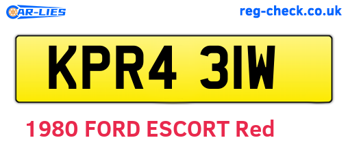 KPR431W are the vehicle registration plates.