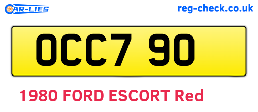 OCC790 are the vehicle registration plates.
