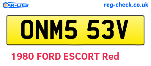 ONM553V are the vehicle registration plates.
