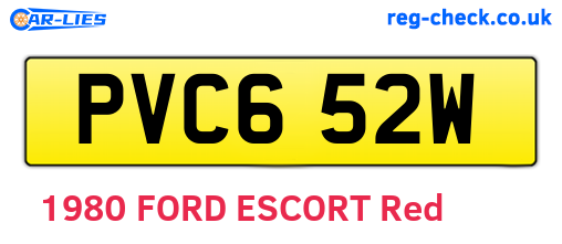 PVC652W are the vehicle registration plates.