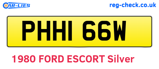 PHH166W are the vehicle registration plates.